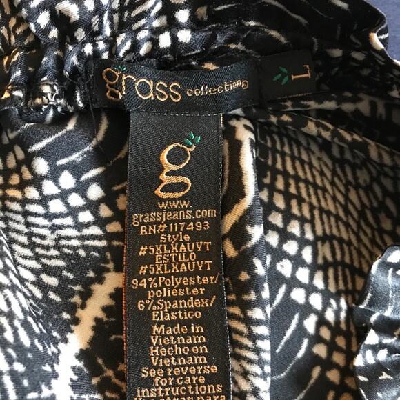 GRASS COLLECTION  One Shoulder Satin Like Top - Lg - Picture 6 of 6